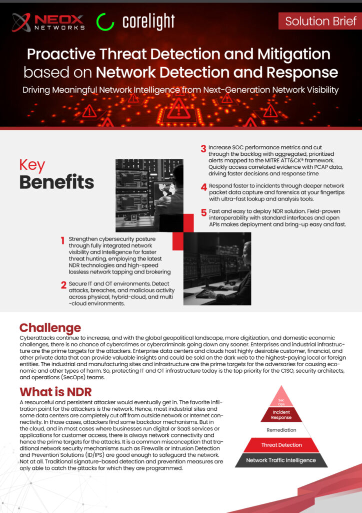 Solution Brief Download - Corelight Proactive Threat Detection and Mitigation based on Network Detection and Response NDR