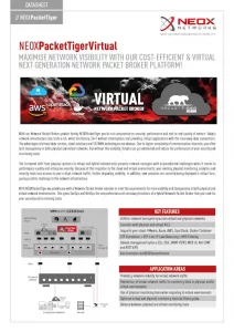 Datasheet - PacketTiger Virtual - Virtual-Network Packet Broker for VMs and Cloud