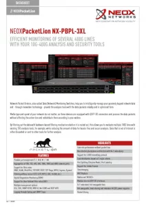 PacketLion Network-Packet-Broker - NX-PBPL-3XL - Datasheet Download