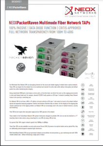 PacketRaven Portable Multimode Fiber Network TAPs Datasheet Download