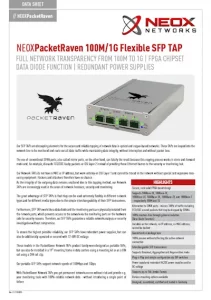 PacketRaven Portable SFP Network TAP - Datasheet Download