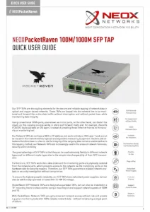 PacketRaven Portable SFP Network TAP - Quick User Guide Download