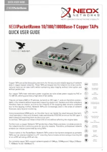 Quick-User-Guide Copper Network TAPs RJ45/M12/SFP