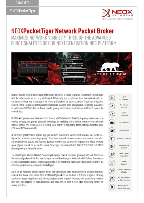 Datasheet - PacketTiger Network Packet Broker