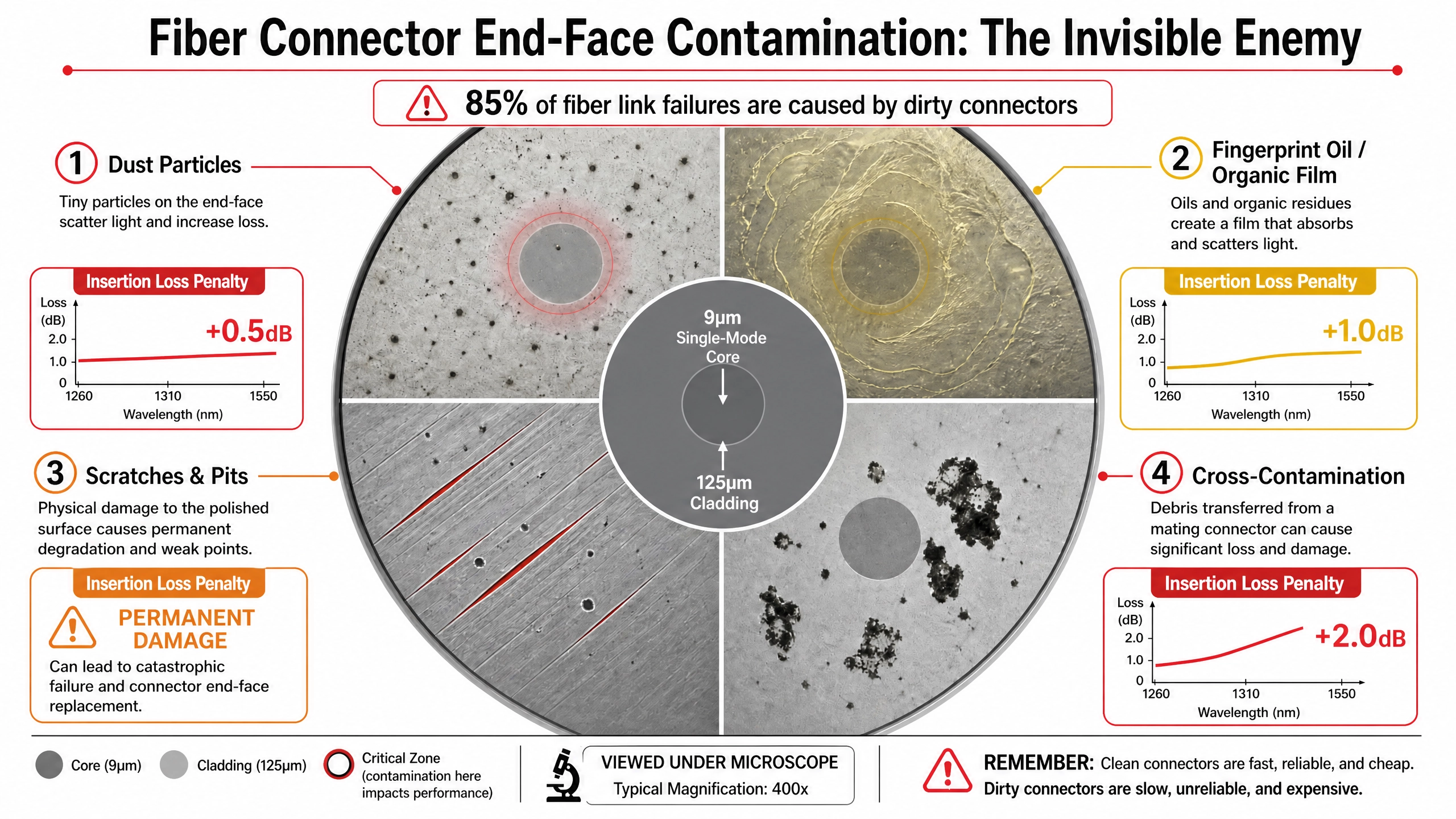Contamination des connecteurs